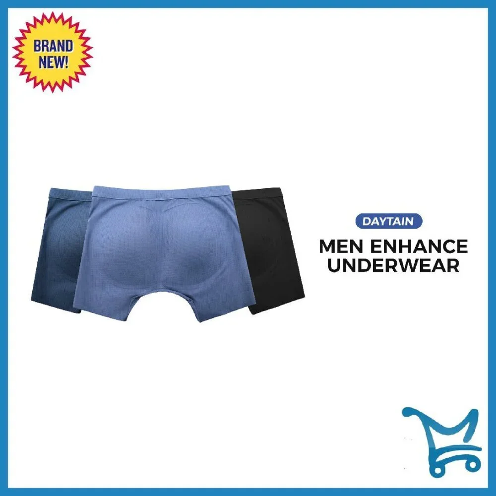 Men's Seamless Padded Boxer Briefs Body Shaper Butt Lifter Shapewear